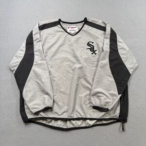 Majestic Chicago‎ White Sox Jacket Men's 2XL Gray Mesh Lined Windbreaker Vintage